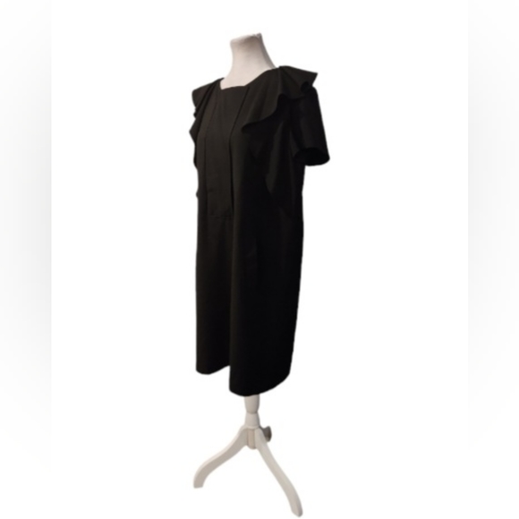 Michael Kors Black Dress with Cap Sleeves, Pockets and Zipper at Front - Picture 3 of 8